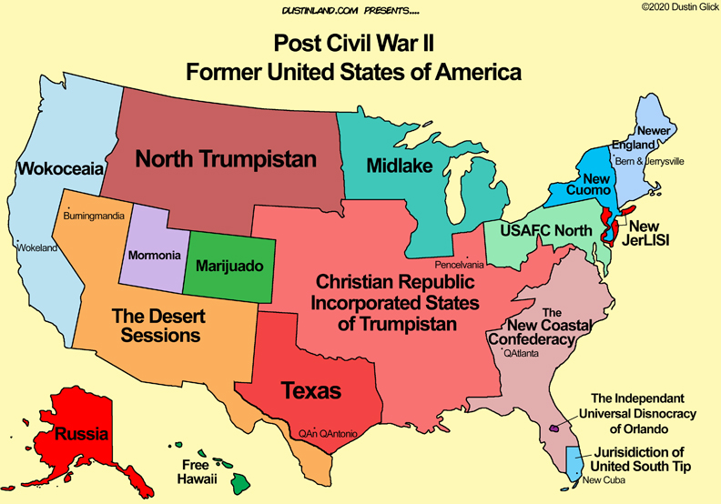 dustinland USA post civil war II map