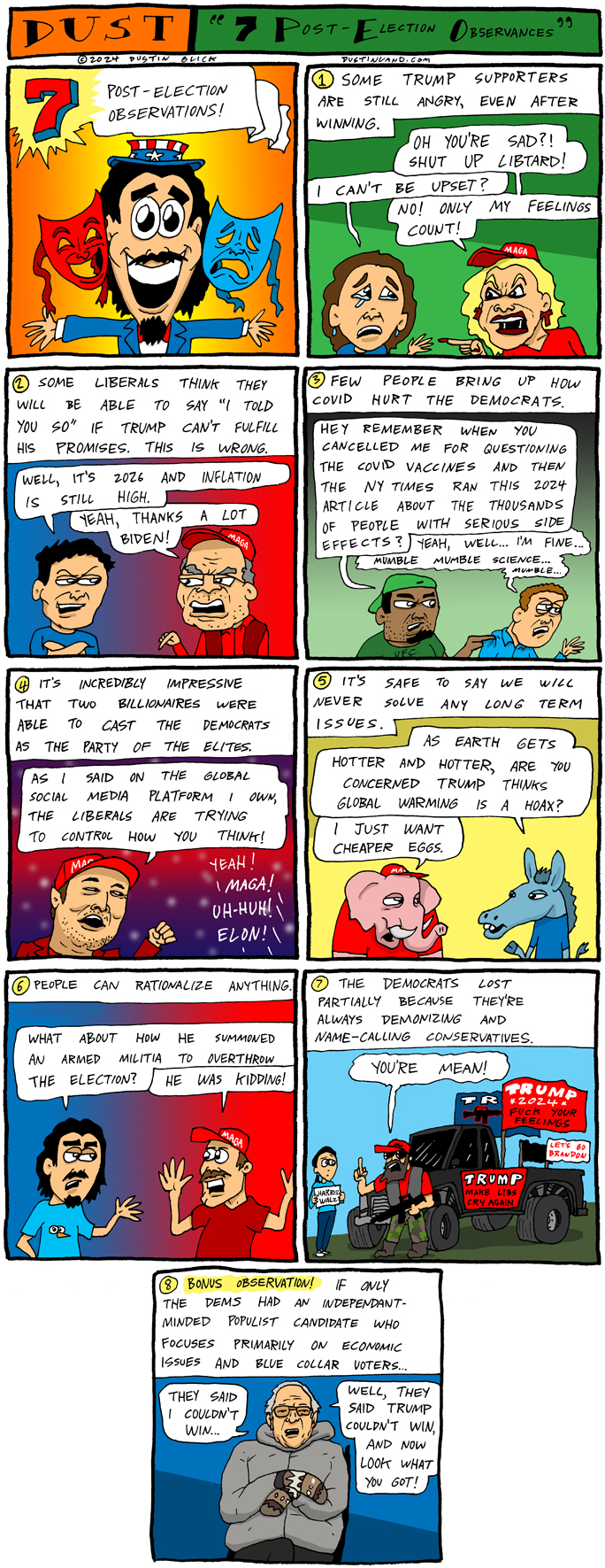 dustinland 7 observations election 2024 comic