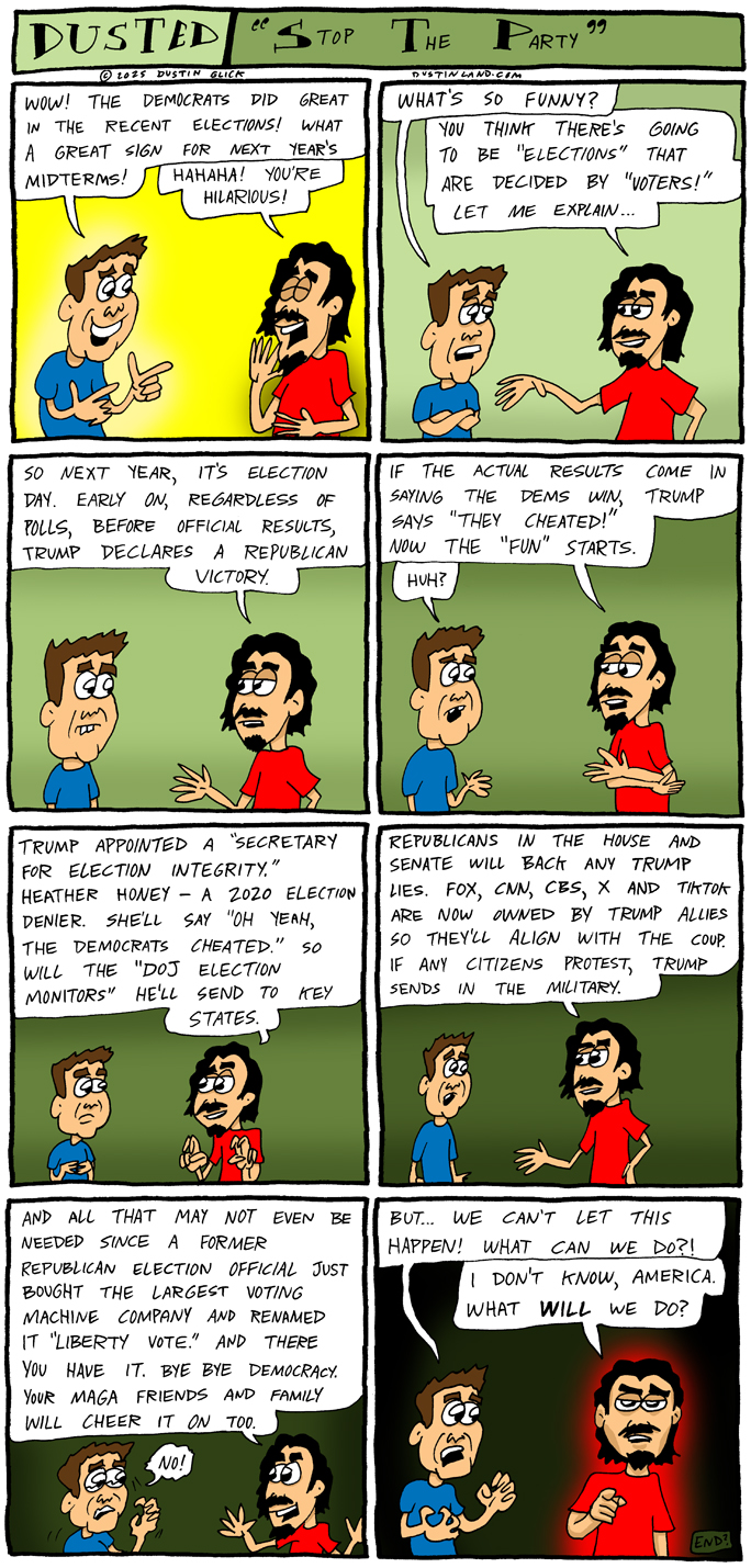 dustinland stop the party comic