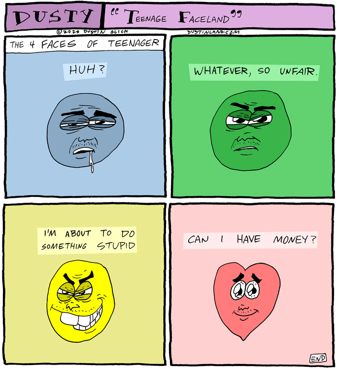 dustinland teenage faceland comic